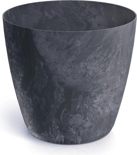 Betonhatású virágcserép, 29,5 cm átmérő, antracit