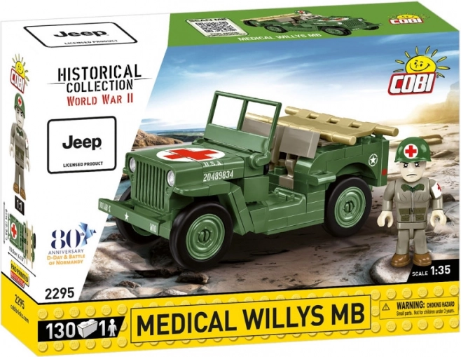COBI Medical Willys MB – mentő Jeep építőkészlet 1:35, 130 elem