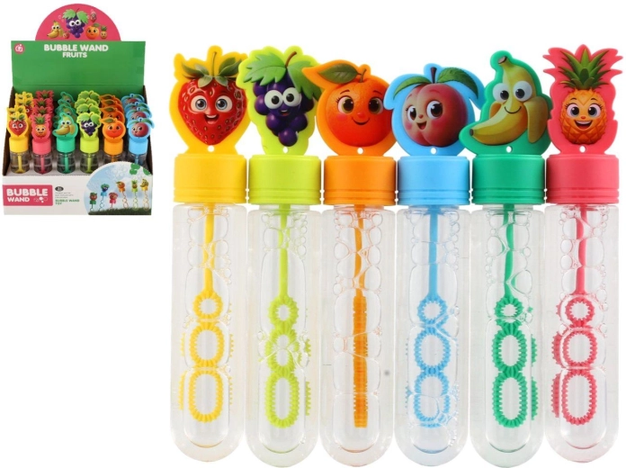 Gyümölcsös buborékfújó 15 cm – 6-féle mix, 24 db/doboz