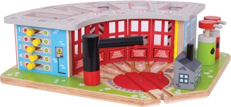 Bigjigs Rail fa mozdonydepó 5 vonathoz