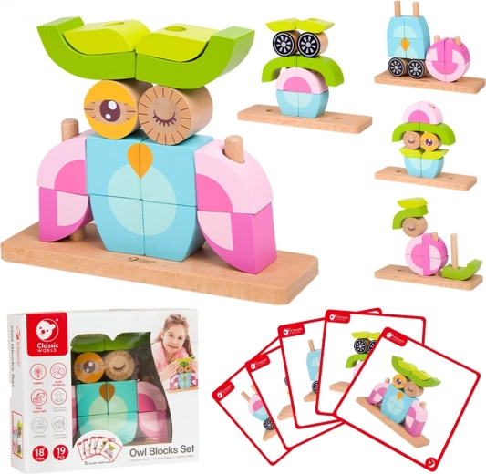 Kreatív 3D fa kockák – bagoly CLASSIC WORLD