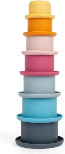 Bigjigs Toys szilikon rakós poharak – 7 részes készlet fürdőbe, homokba és kertbe