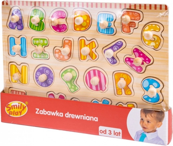Fa puzzle Ábécé fogantyúkkal