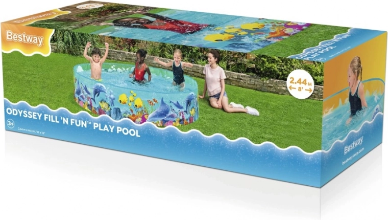 BESTWAY 244 × 46 cm-es, tengeri motívumos, gyermek összecsukható medence