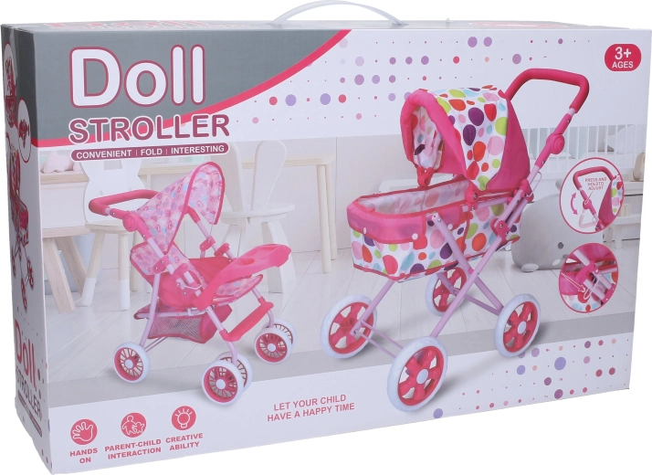 Összecsukható mély babakocsi babákhoz