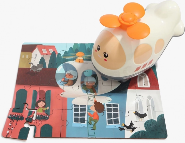 Fa puzzle játék helikopterrel, 24 darabos TOP BRIGHT