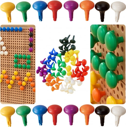 Masterkidz jumbo pegek STEM táblához, 64 db – 8 szín