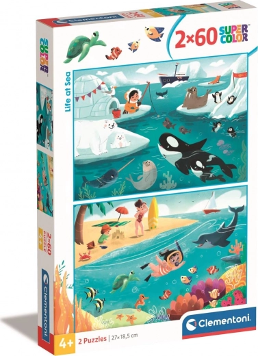 Clementoni Puzzle Élet a tengernél 2x60 darab