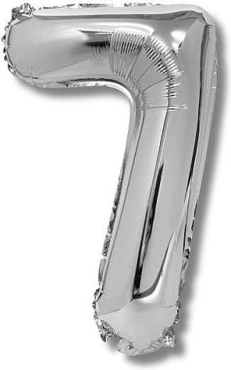 Fólia lufi 7-es szám, ezüst, 40 cm