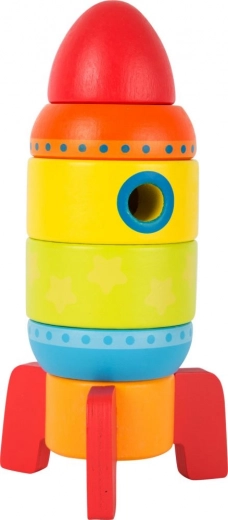 Small Foot színes fa rakéta