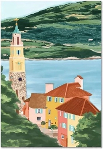 Norimpex számfestő készlet Házak a hegyekben 40 × 50 cm