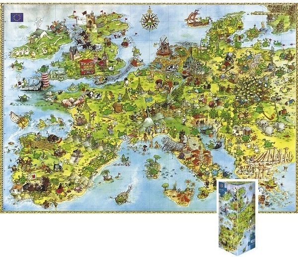Puzzle Sárkányok - Európa térképe, 4000 darab