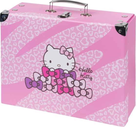 Baagl összecsukható iskolai bőrönd Hello Kitty Sweet leopard fémveretekkel