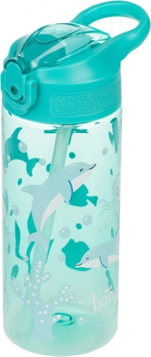 Tritán üveg szívószállal - Óceán világ 500 ml