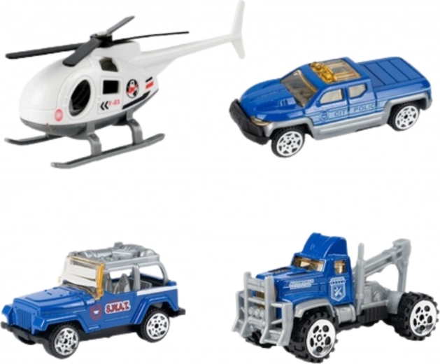 Járművek és helikopter a csomagban