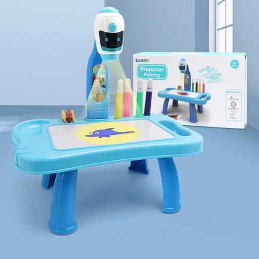 Mini rajzvetítő 2 az 1-ben – robotos asztalka, kék