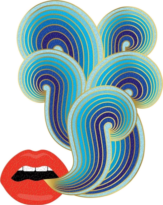 GALISON metálfényű, formára vágott puzzle JONATHAN ADLER – ajkak (750 darab)