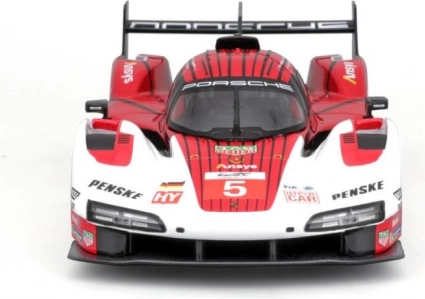 fém autómodell 1:24 bburago porsche 963 white/red #5