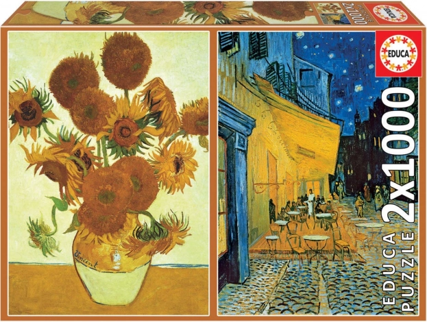 Napraforgó Puzzle és Kávéház Terasz Éjjel 2x1000 Darab