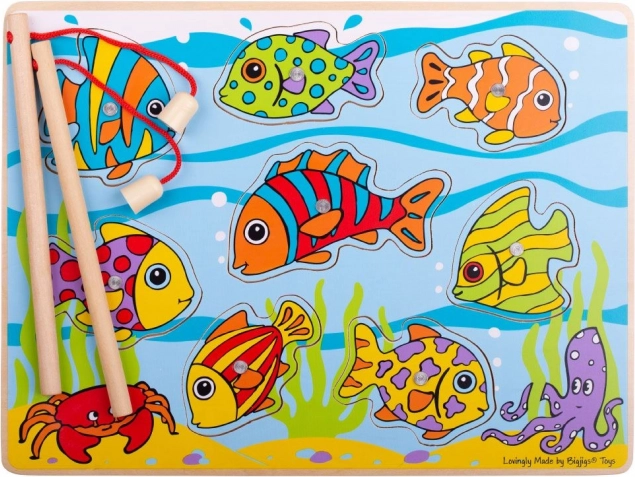 Bigjigs Toys mágneses horgászat fa táblán