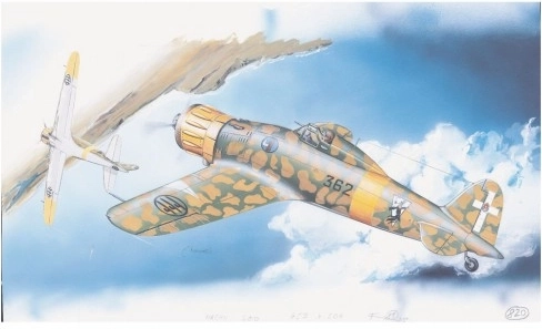Macchi M.C. 200 Saetta repülőgép-makett építőkészlet (16,1 × 21,2 cm)