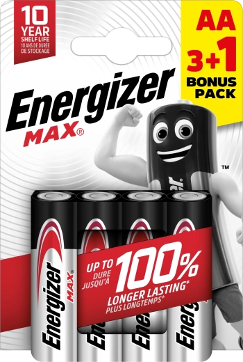 ENERGIZER Max AA alkáli elemek 4 db (3+1 ingyen)
