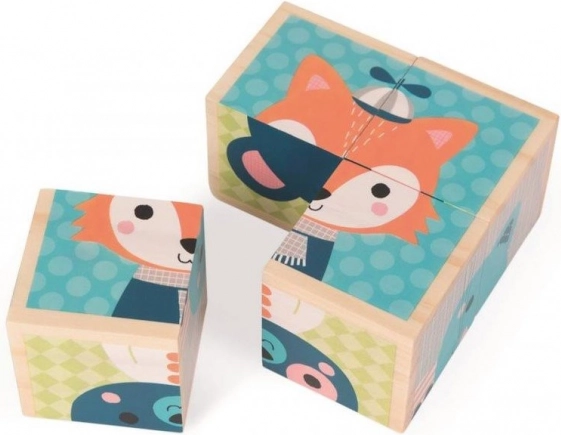 JANOD fa kockák – erdei állatkák, 4 kocka