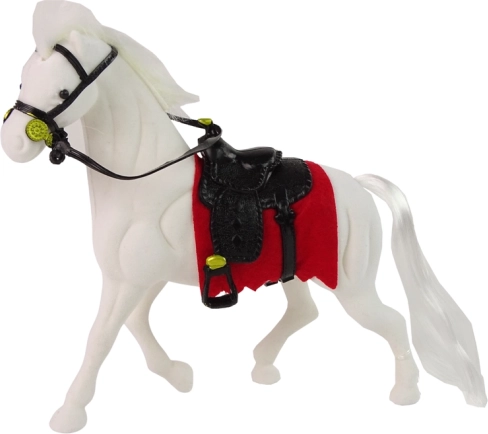 Fehér ló figura nyereggel – farm