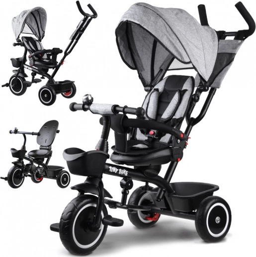 Gyermek 3 az 1-ben TINY BIKE háromkerekű napellenzővel – Forgatható