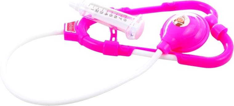 Orvosos játék sztetoszkóppal és injekcióval