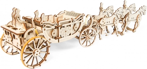 Ugears királyi hintó – 3D fa mechanikus puzzle