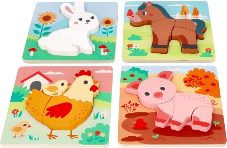 4 darabos fa kirakó készlet – Tanyasi téma