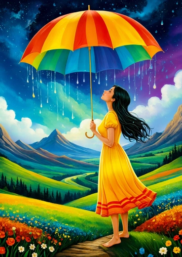 Enjoy puzzle Szivárványos esernyő 1000 darabos
