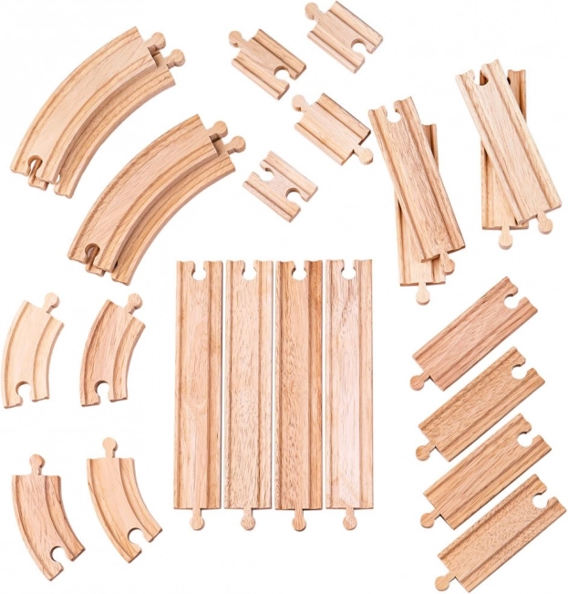 Fa Sínek Készlet 24 Darab Bigjigs Rail