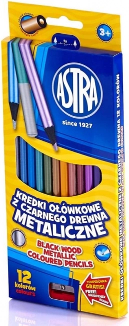 Astra fémes színesceruzák 12 db hegyezővel