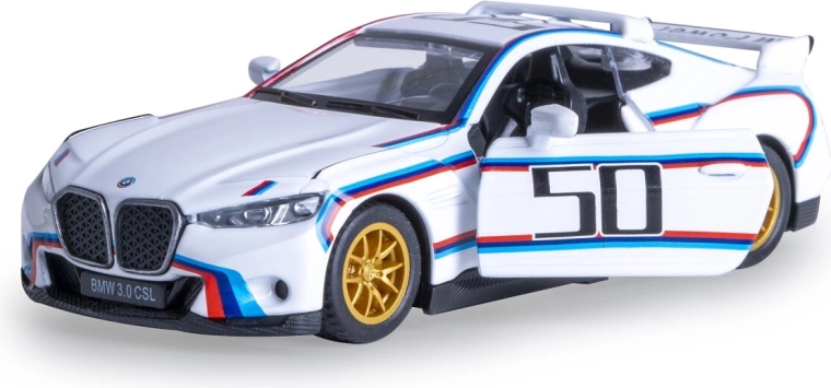 BMW 3.0 CSL Batmobile fémmodell 1:42 méretarányban, fehér
