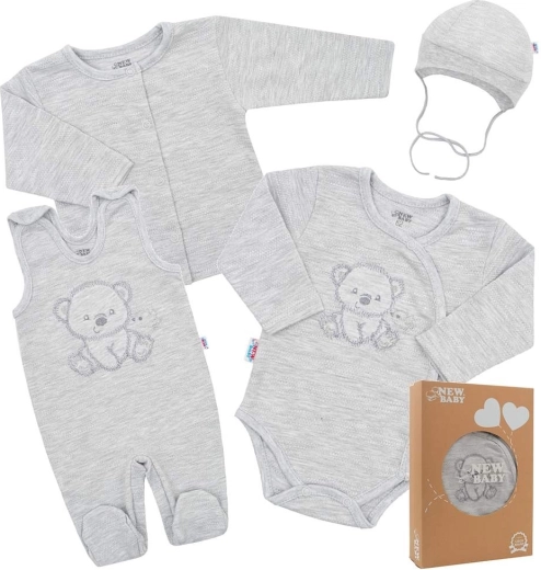Újszülött kórházi szett NEW BABY Sweet Bear, szürke