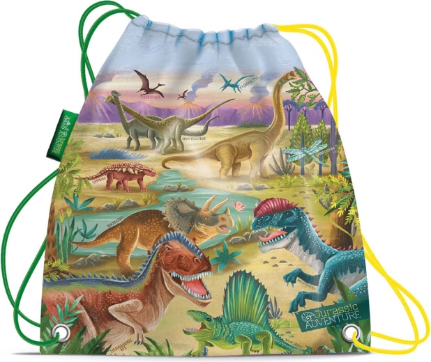 Hátizsák jellegű, összehúzható tornazsák uzsonnához Jurassic Adventure