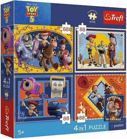 Trefl Premium Plus gyerek puzzle 4 az 1-ben – Óra játék 4×88 darab