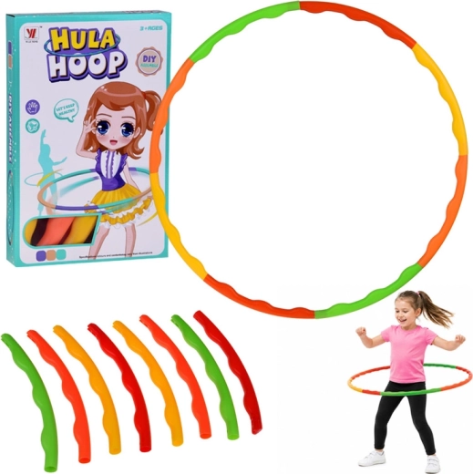 Gyerek és felnőtt hula karika masszázs dudorokkal, összecsukható 84 cm