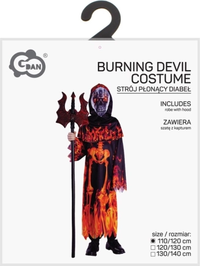 Gyerek ördög jelmez kapucnival 110–120 cm