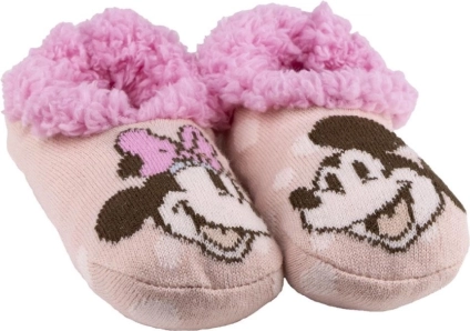 Otthoni kötött, bundás DISNEY MINNIE puhatalpú cipőcske