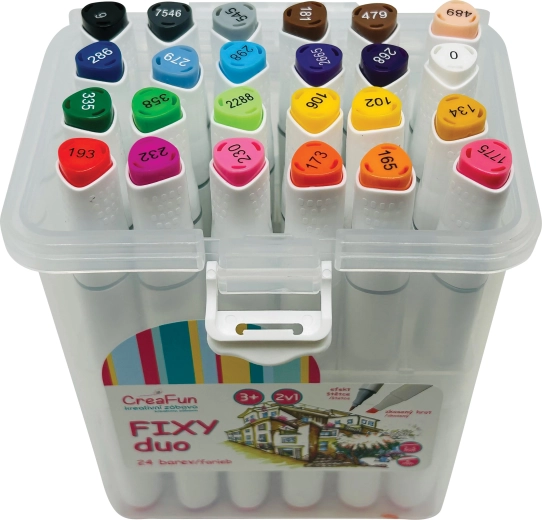 CreaFun Duo filctollak dobozban, 24 szín