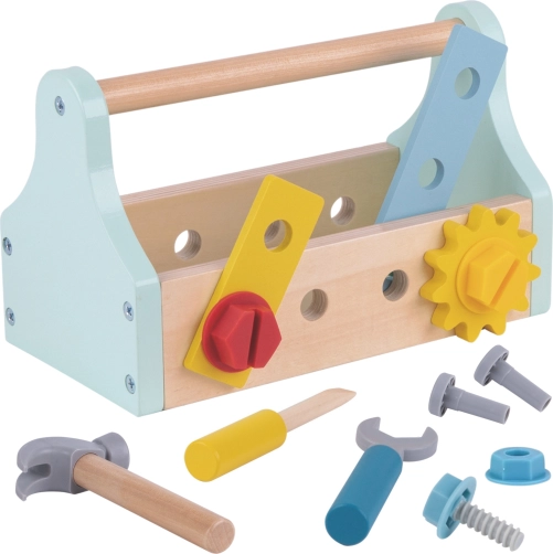 TOOKY TOY fa szerszámos láda, 18 részes