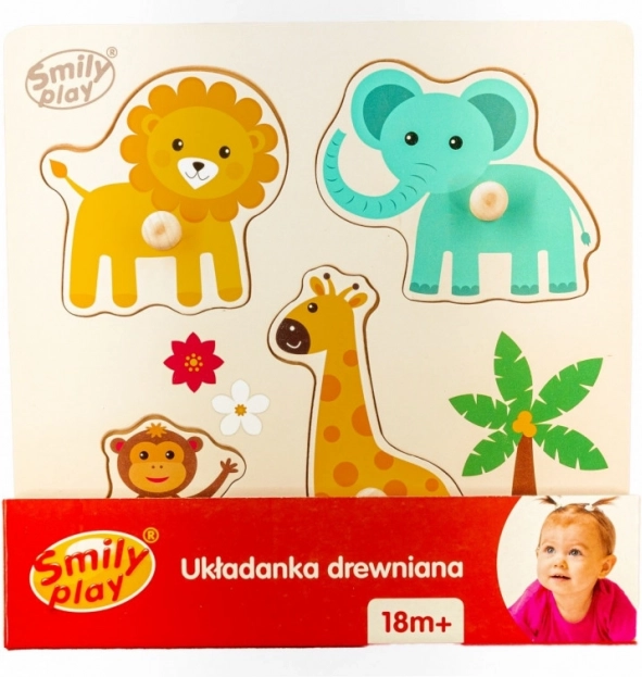 Fa betétes kirakó állatkákkal