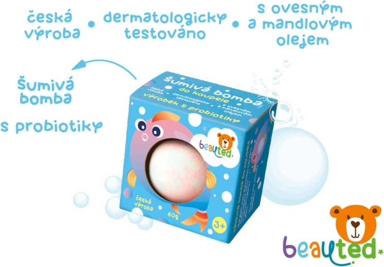 BeauTed pezsgő fürdőbomba probiotikumokkal, 60 g