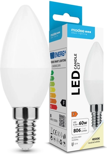 Modee LED gyertya C37 8,5 W E14 806 lm semleges fehér