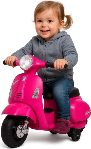 Gyermek elektromos robogó Vespa Mini, rózsaszín