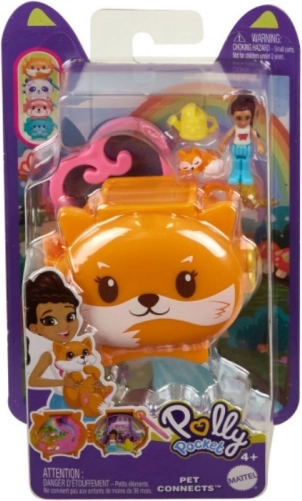 Polly Pocket hordozható szett babával és mosómedvével