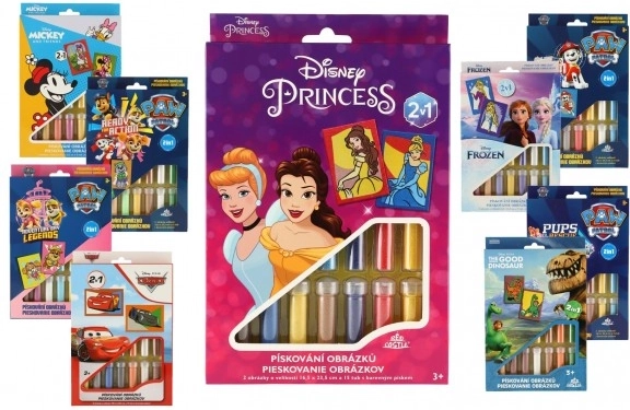 Disney 2 az 1-ben homokszórás, vegyes típusok a dobozban